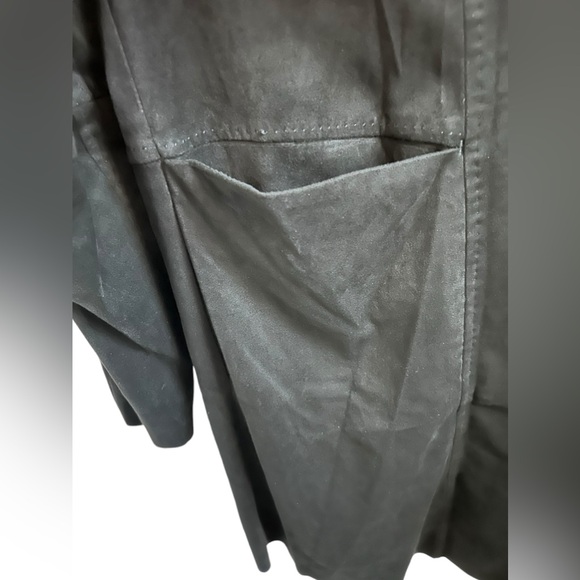 MAX STUDIO LONDON Faux Suede Open Front Waterfall Cardigan/Jacket Black M ✨NWT✨ - Picture 5 of 15